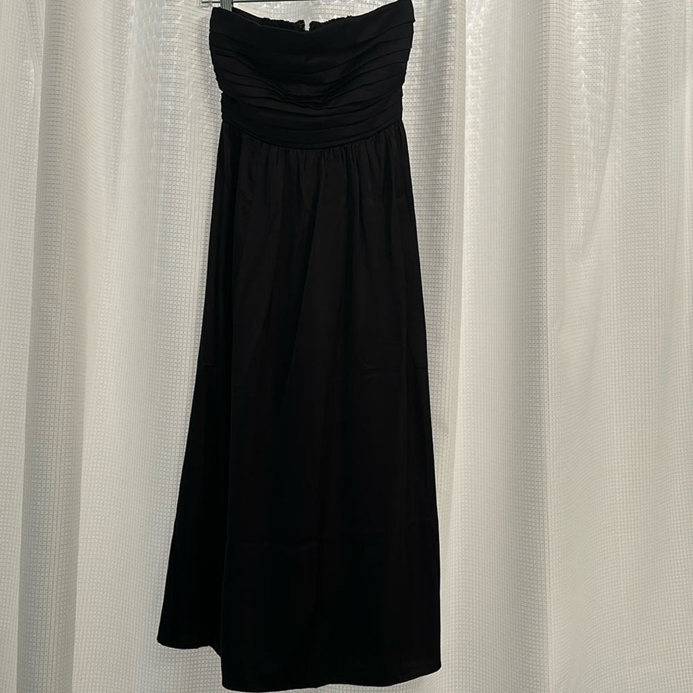 Abercrombie satin ruched midi dress NWT